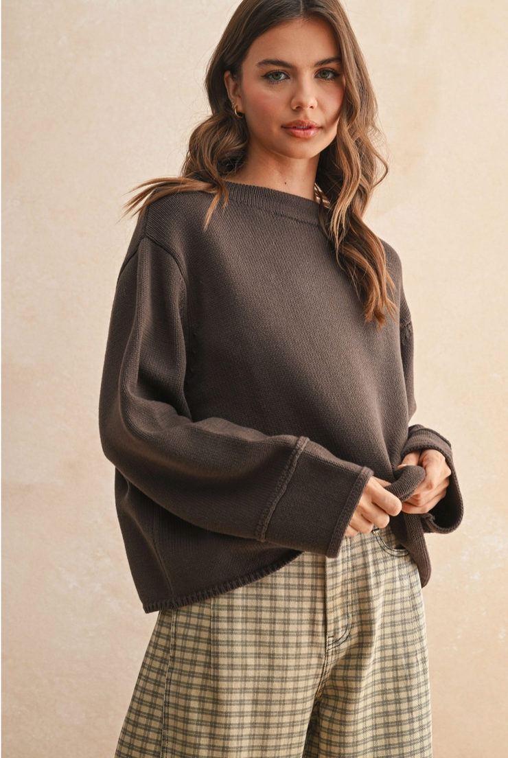 Always A Breeze Sweater - Brown
