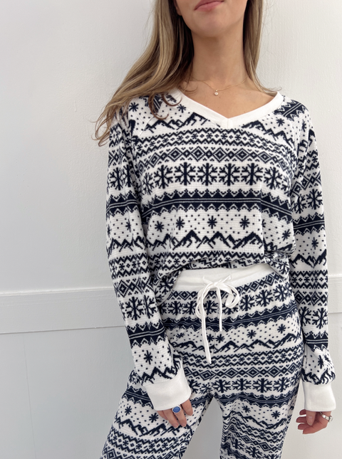 Slopes Fairisle Long Sleeve Top - Vanilla Ice