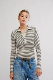 Striped Lake Henley - Tea Combo