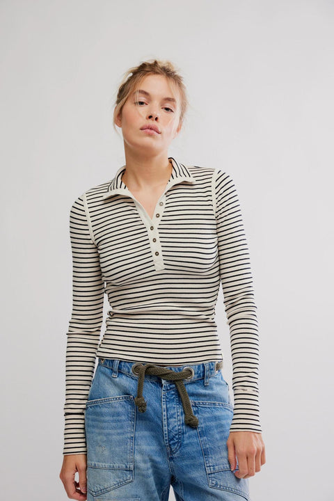 Striped Lake Henley - Tea Combo