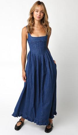 Olivia Denim Maxi Dress