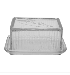 Pressed Glass Butter Dish