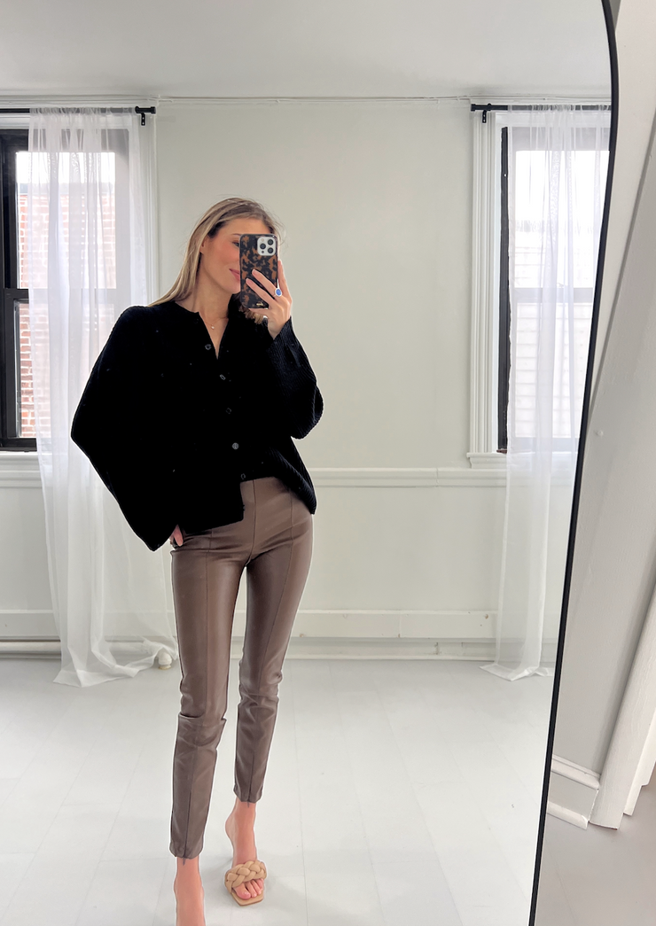 Adrien Button Up Sweater - Black