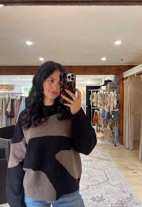 Call Back Sweater - Black/Olive