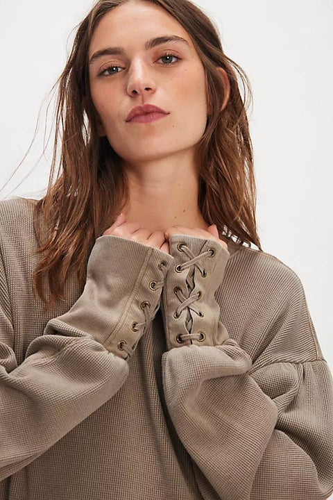Lapis Cuff Long Sleeve in Fossil Dune