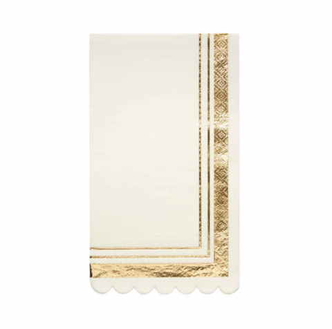 Guest Towel Gold & White/20pkg FOIL/ 3Ply
