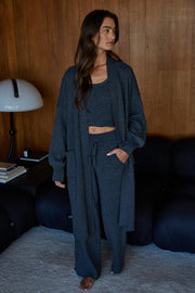 Staycation Ribbed Bottoms - Charcoal