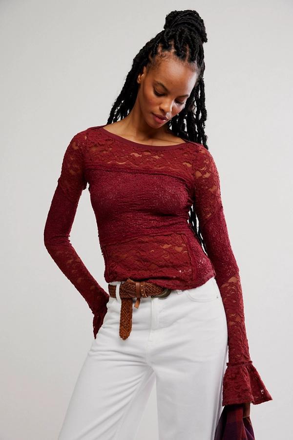 Lace Layering Top - Cabernet