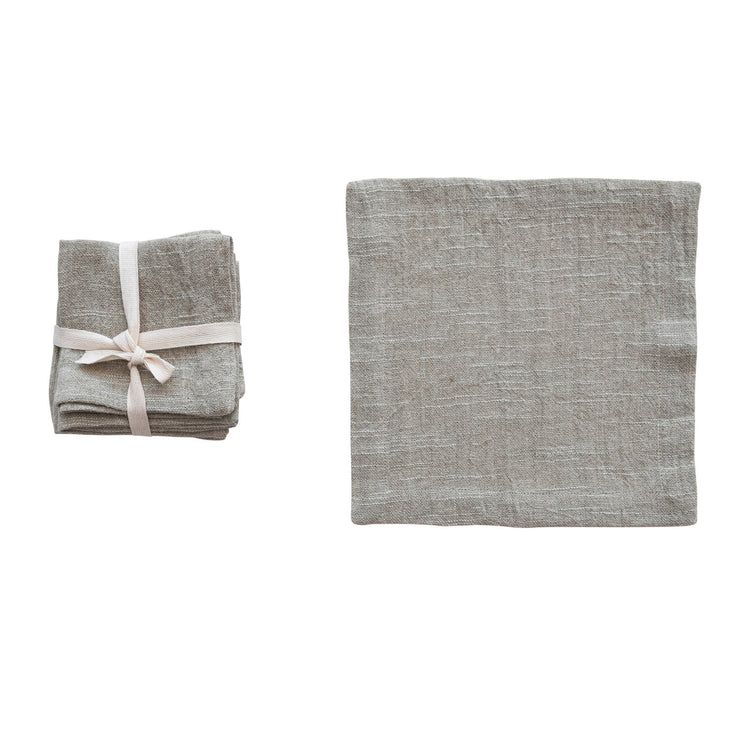 Hand-Woven Linen & Cotton Cocktail Napkins