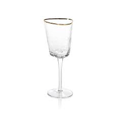 Aperitivo Triangular Wine Glass - Clear with Silver Rim