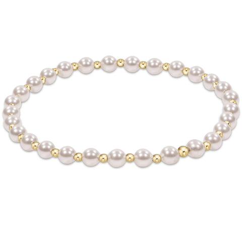 E. Newton Classic Grateful Pattern 4mm Bead Bracelet - Pearl