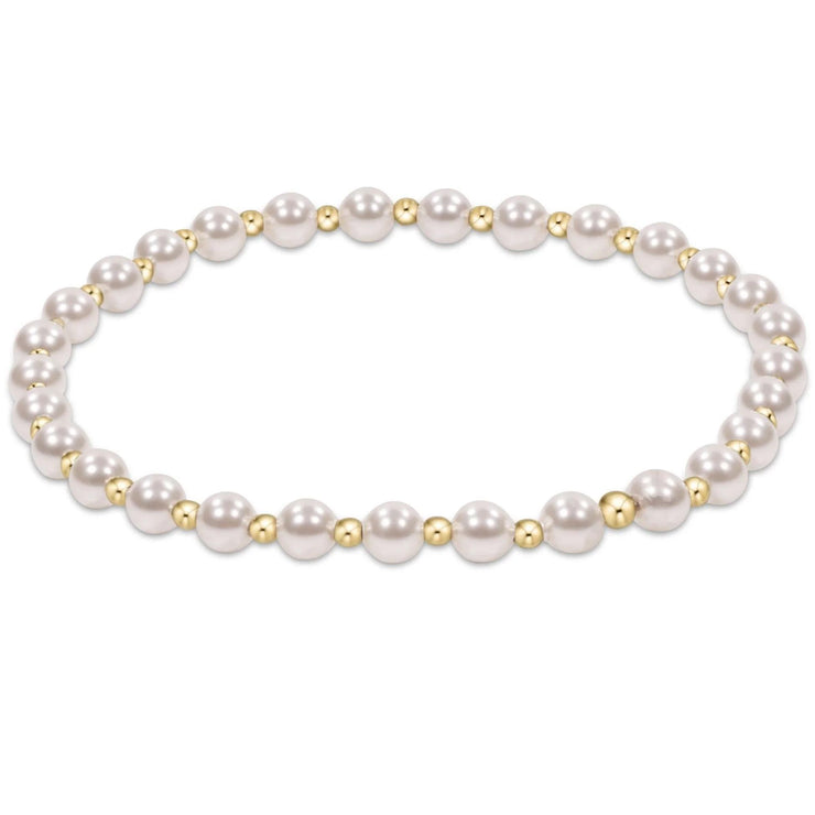 E. Newton Classic Grateful Pattern 4mm Bead Bracelet - Pearl