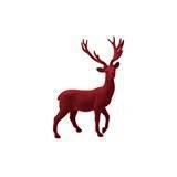 Flocked Resin Standing Deer, Burgundy Color