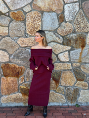 Best Dressed Off The Shoulder Sweater - Ruby