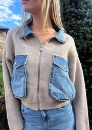 Glow Up Sweater Denim Jacket