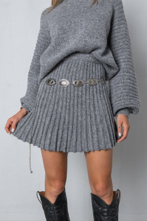 Gabrielle Pleated Knit Skirt