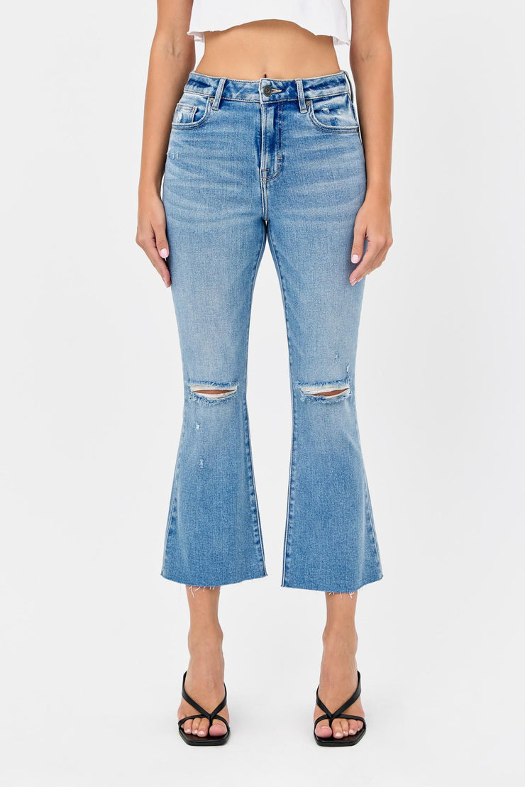 The 3221Happi High Rise Crop Flare - Medium Light