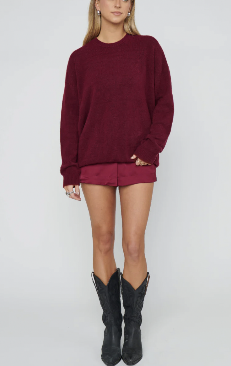 Feel Good Sweater - Maroon Knit
