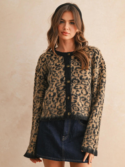 Make a Statement Leopard Cardi