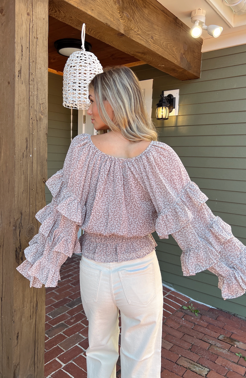 Romina Ruffle Top - Mocha