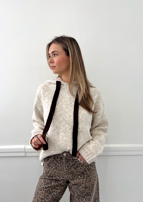 Hold Me Close Hoodie Sweater - Oatmeal