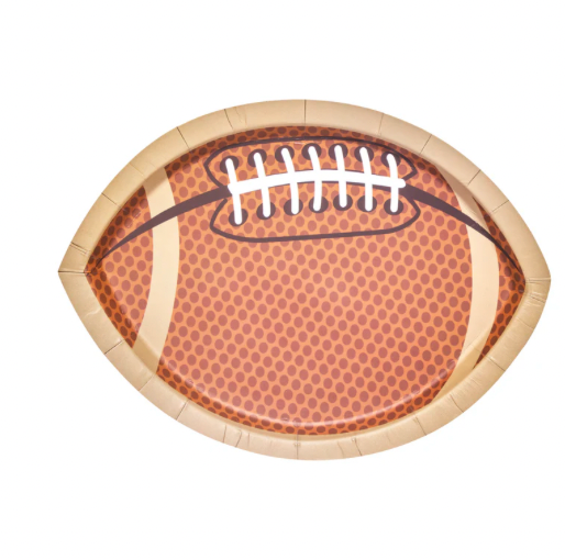 Football Die Cut Salad Plate, 8pkg