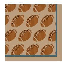 Tailgate Cocktail Napkin B - Footballs, 20pkg,  3ply