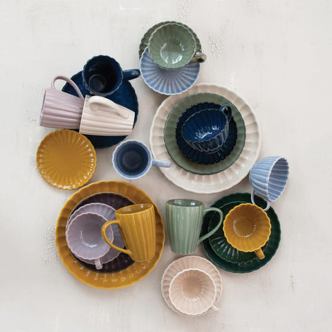 10 oz. Stoneware Ribbed Mug