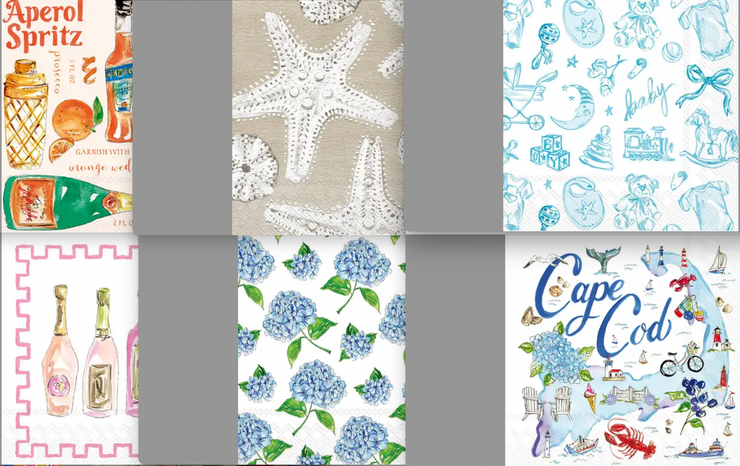 Boston International Paper Cocktail Napkins Pack of 20 - all styles