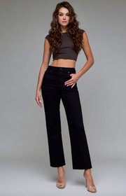 Tracey High Rise Straight Black