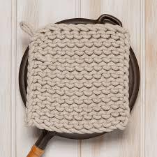 Danican Heirloom Dove Gray Knit Potholder