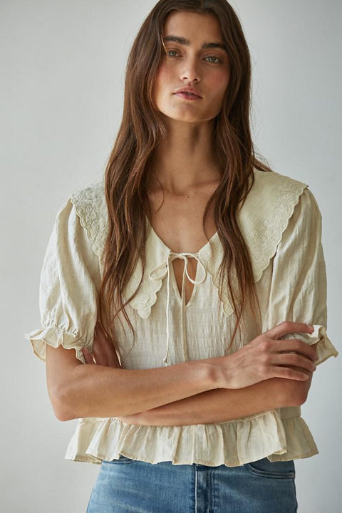 Fable Embroidered Collar Blouse