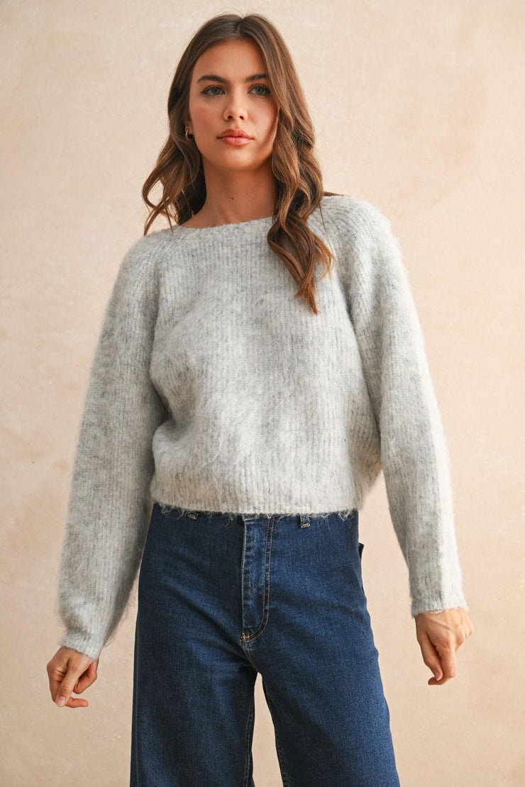 Twisted Fate Reversible Sweater - Heather Grey