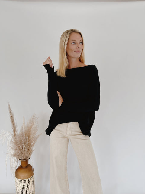 Boatneck Dolman Sweater Tunic