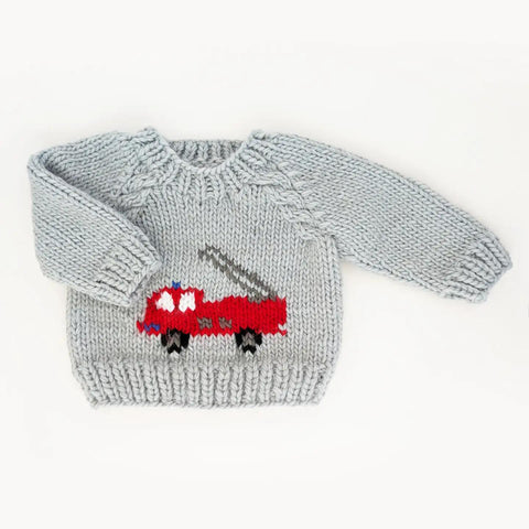 Fire Engine Crew Neck Sweater For Baby & Toddler