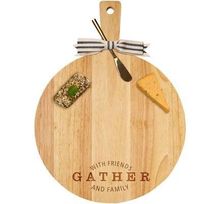 To Have and To Hold Rubber Wood Thick Handle Board w/ Gold Spreader & Ribbon