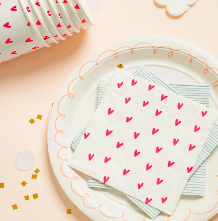 Neon Hearts Cocktail Napkins