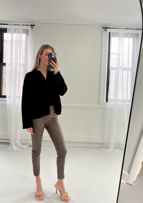 Adrien Button Up Sweater - Black