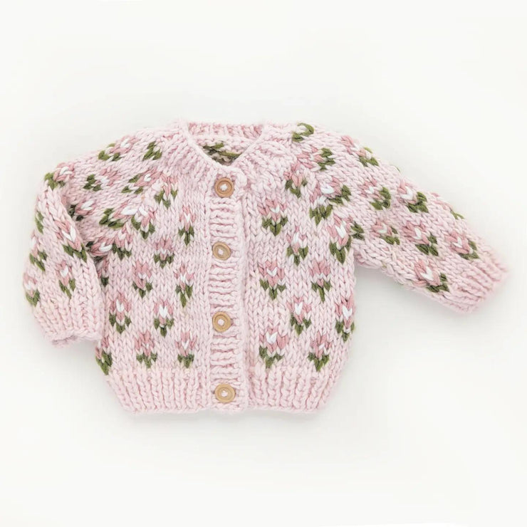 Bitty Blooms Blush Cardigan Sweater For Baby & Toddler - Pink