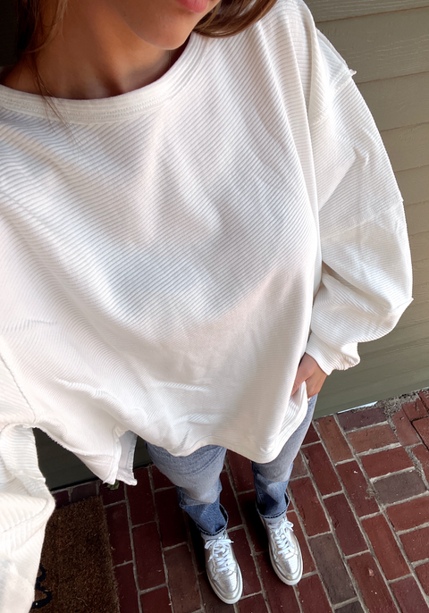 Total Eclipse Long Sleeve in Clean Ivory/White