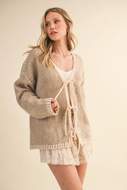 On The Contrast Sweater- Taupe