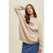 The Oversized Flag Pullover - Taupe