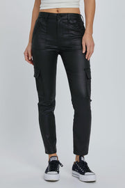 The 1460 Quinn High Rise Cargo Skinny - Black Coated