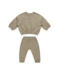 Textured Sweat Set - Olive