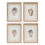Wood Framed Wall Decor Oyster