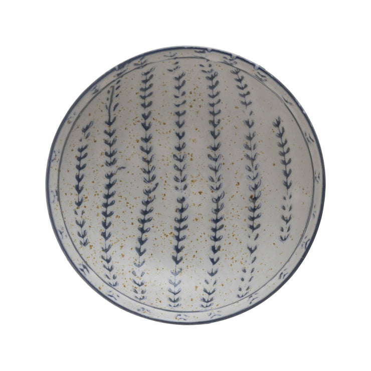 6" Round Stoneware Plate With Reactive Glaze