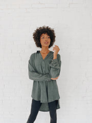 The Acid Oversized Button Down (TEAL)