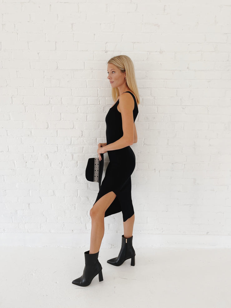 The Emily Fitted Slit Dress
