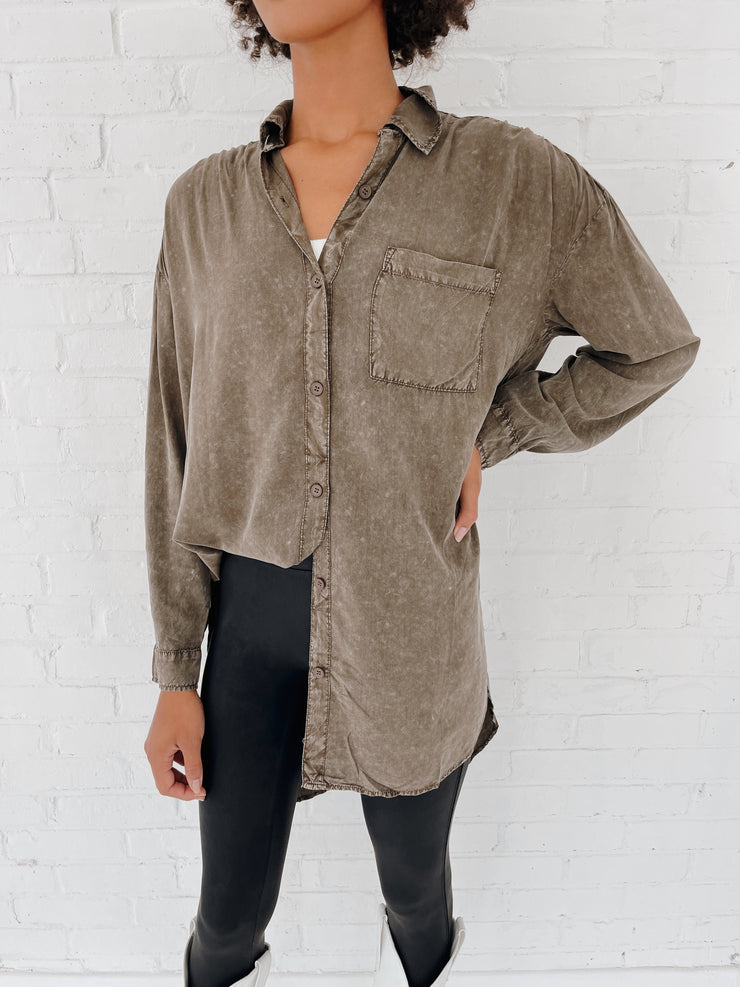 The Acid Oversized Button Down (BROWN)