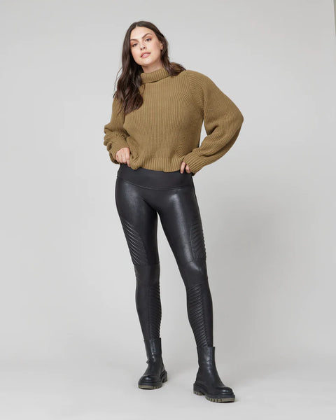 Spanx Faux Leather Moto Leggings